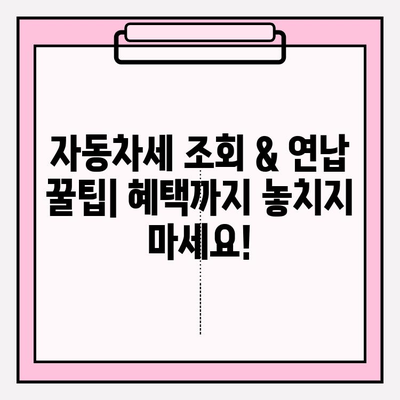 자동차세 조회 & 연납 신청 꿀팁| 혜택까지 놓치지 마세요! | 자동차세, 조회, 연납, 혜택, 신청 방법