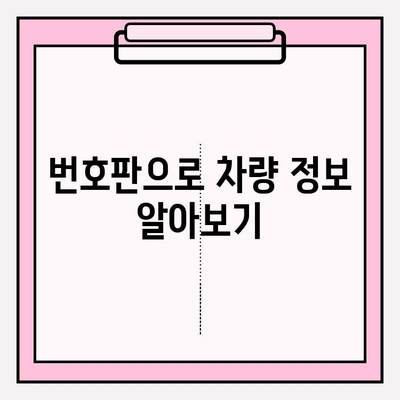 번호판으로 차주 연락처 정보 확인하는 방법 | 차량 조회, 연락처 찾기, 자동차 정보