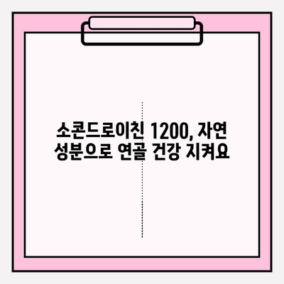 소콘드로이친 1200| 건강한 관절을 위한 자연 영양 보충제 | 관절 건강, 연골, 자연 성분, 효능, 복용 방법