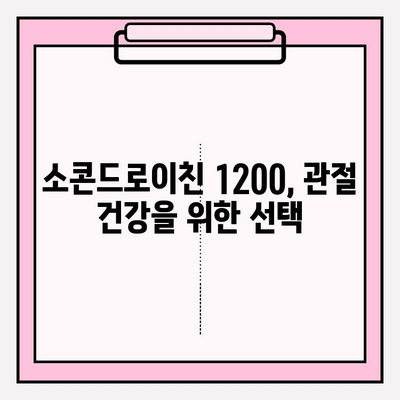 소콘드로이친 1200| 건강한 관절을 위한 자연 영양 보충제 | 관절 건강, 연골, 자연 성분, 효능, 복용 방법