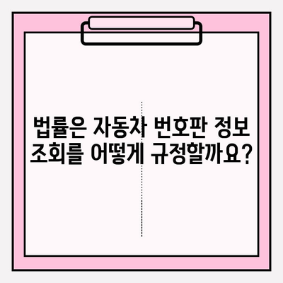 자동차 번호판으로 소유자 정보 조회 가능할까요? | 주민번호, 개인정보보호, 법률 정보