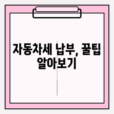 자동차세 납부 기간 & 조회 방법 완벽 정리 | 자동차세, 납부, 조회, 기간, 방법, 팁
