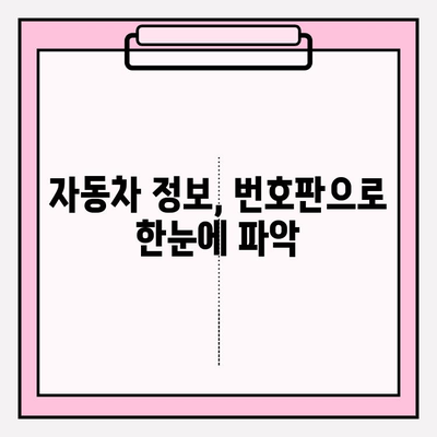 번호판으로 차량 소유자 정보 조회| 간편하고 정확한 방법 | 자동차 정보, 소유주 확인, 법적 제한