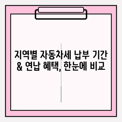 자동차세 납부 기간 & 지역개발채권 연납 혜택 완벽 정리 | 지역별 안내, 절세 팁, 꿀팁