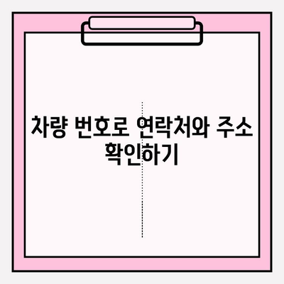 차량 번호로 차주 정보 찾기| 연락처, 주소 확인 방법 | 차량 조회, 개인 정보, 법적 제한