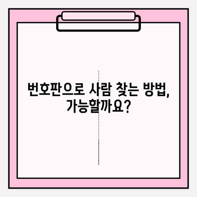 번호판으로 사람 찾기| 연락처 & 주소 확인 방법 | 개인정보보호, 법률 정보, 주의사항