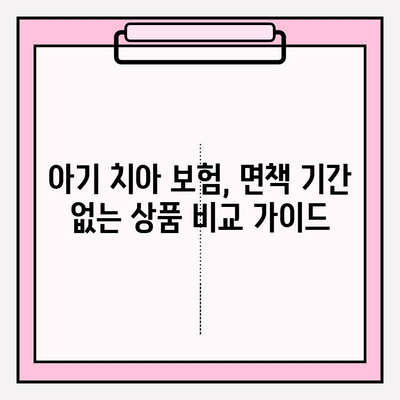 아기 치아보험 면책기간 없이 보장| 보존치료 보험금 청구 가이드 | 아기 치아 보험, 면책 기간, 보존 치료, 보험금 청구