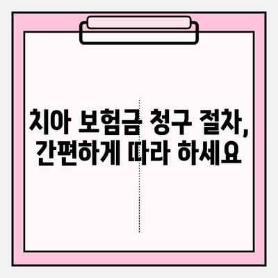 치아 보험금, 제대로 청구하고 보상 혜택 꼼꼼히 확인하세요! | 치아보험, 보험금 청구, 보상 혜택, 청구 절차