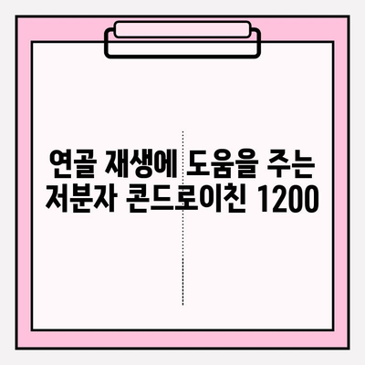 저분자 콘드로이친 1200| 관절 연골 건강을 위한 선택 | 저분자 콘드로이친, 관절 건강, 연골 재생, 건강 정보