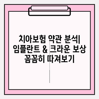 임플란트 & 크라운 보험금, 내 치아보험으로 얼마나 받을 수 있을까요? | 치아보험, 보상, 약관 분석, 임플란트 보험금