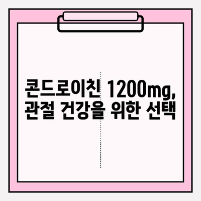 콘드로이친 1200mg, 관절 건강 개선에 미치는 긍정적 효과| 상세 분석 | 건강, 관절 통증, 연골, 효능