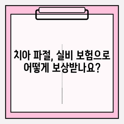 치아 파절 보험금 실비 처리| 보상 범위 & 청구 방법 상세 가이드 | 실손보험, 치과 치료, 보험금 청구