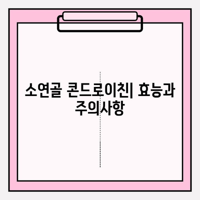 소연골 콘드로이친| 관절 건강을 위한 자연의 선물 | 관절 통증 완화, 연골 재생, 효능 및 주의사항