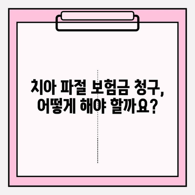 치아 파절, 보험금 실비 청구부터 완벽 가이드 | 치아 파절 보험, 실비 청구 절차, 서류, 주의사항