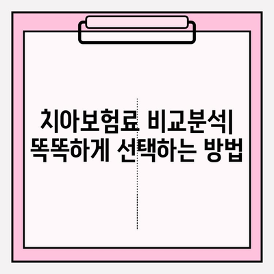 치아보험료 비교분석| 견적, 면책기간, 감액기간 한눈에 비교 | 치아보험 추천, 보험료 계산, 보험 가입 팁