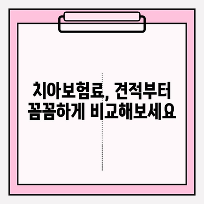 치아보험료 비교분석| 견적, 면책기간, 감액기간 한눈에 비교 | 치아보험 추천, 보험료 계산, 보험 가입 팁