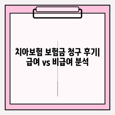 치아보험 보험금 청구 후기| 급여 vs 비급여 항목 상세 분석 | 치아보험, 보험금 청구, 급여, 비급여, 후기