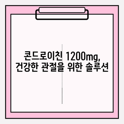 콘드로이친 1200mg, 관절 건강 개선에 미치는 긍정적 효과| 상세 분석 | 건강, 관절 통증, 연골, 효능