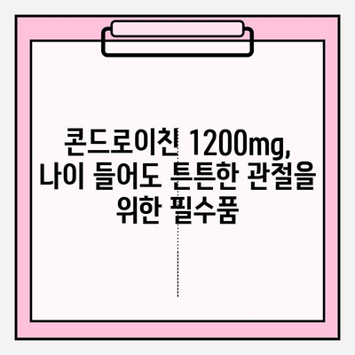 콘드로이친 1200mg 복용, 관절 연골 건강 관리 가이드 | 관절 건강, 연골 관리, 건강 정보