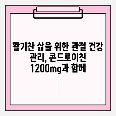 콘드로이친 1200mg 복용, 관절 연골 건강 관리 가이드 | 관절 건강, 연골 관리, 건강 정보