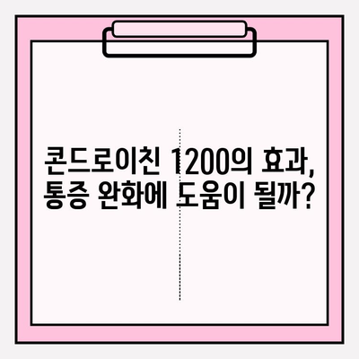 콘드로이친 1200| 천연 통증 완화제 효과와 주의사항 | 관절 건강, 통증 완화, 건강 정보