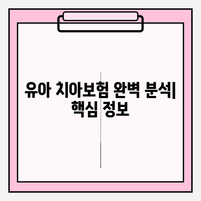 유아 치아보험 보장 내용 완벽 분석| 꼭 알아야 할 핵심 정보 | 유아보험, 치아보험 비교, 보장 범위, 보험료