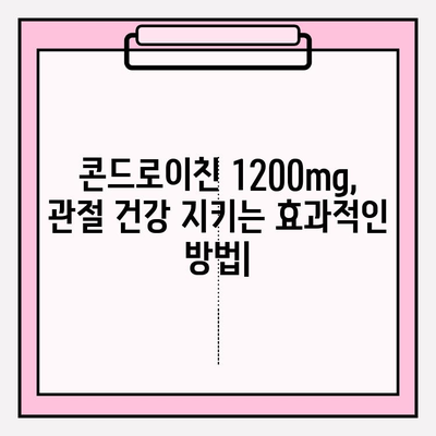 콘드로이친 1200mg| 관절 건강 지키는 효과적인 방법 | 관절 통증 완화, 연골 건강, 건강 기능성