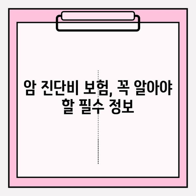 암 진단 받았다면? 꼭 확인해야 할 암 진단비 보험 | 보장 범위, 가입 요령, 주의 사항