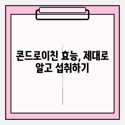 건강한 관절을 위한 콘드로이친 섭취 가이드| 효과적인 방법과 주의 사항 | 관절 건강, 연골 건강, 콘드로이친 효능, 섭취 방법