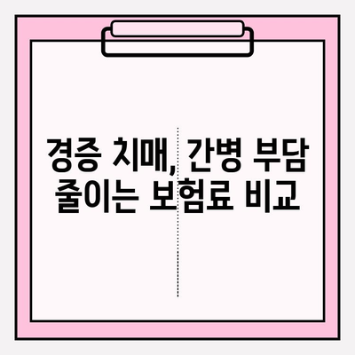 경증 치매, 간병 보험료 꼼꼼히 비교하세요! | 경증 치매보험 가입 전 간편 비교 분석, 간병 보험료 비교, 치매보험 추천