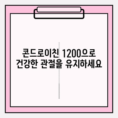 콘드로이친 1200, 관절 건강 지키는 똑똑한 선택 | 관절 건강, 연골 건강, 통증 완화, 효능, 복용법