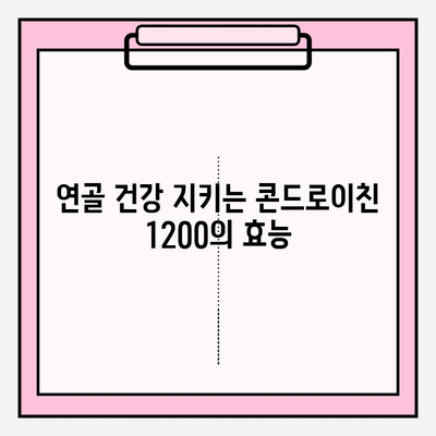 콘드로이친 1200, 관절 건강 지키는 똑똑한 선택 | 관절 건강, 연골 건강, 통증 완화, 효능, 복용법