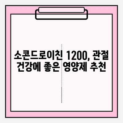 소콘드로이친 1200 영양제| 저분자 콘드로이틴으로 관절 건강 지키기 | 관절 연골, 건강 기능성,  영양제 추천