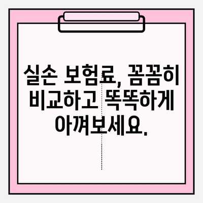 실손 보험료 비교 분석| 나에게 딱 맞는 보험 찾기 | 실손 보험, 보험료 비교, 보험 추천, 보험 가입