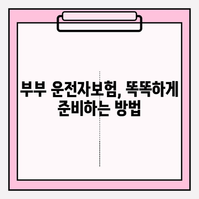 부부 운전자보험 가입 완벽 가이드| 핵심 정보와 주요 질문 해결 | 보험료 비교, 특약 분석, 추천 상품