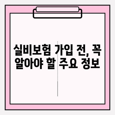 실비보험 가입, 나이와 보장금액 꼼꼼히 따져보세요! | 실비보험 가입 연령, 보장금액 한도, 가입 가이드