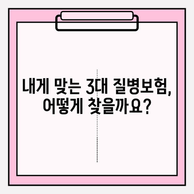 3대 질병보험 완벽 이해 가이드 | 보장 분석, 가입 전 필수 체크리스트, 추천 상품 비교