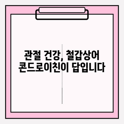 철갑상어 콘드로이친| 관절 건강을 위한 선택 |  관절 건강, 연골 건강, 콜라겐, 건강 기능 식품