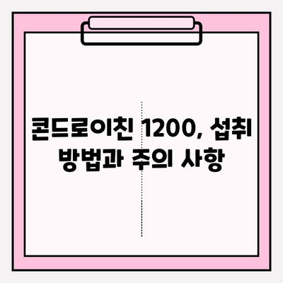 콘드로이친 1200으로 건강한 관절 관리| 효과적인 활용법 | 관절 건강, 연골 건강, 건강 기능 식품