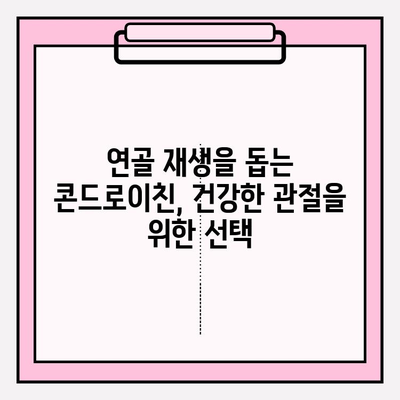콘드로이친 효능| 관절 통증과 염증 감소 | 관절 건강, 연골 재생, 효과적인 복용법