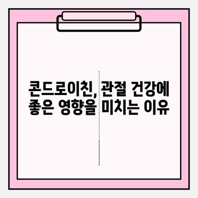 콘드로이친 효능| 관절 통증과 염증 감소 | 관절 건강, 연골 재생, 효과적인 복용법