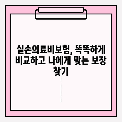 실손의료비보험 비교로 나에게 딱 맞는 보장 찾기 | 보험료 비교, 보장 분석, 추천 가이드