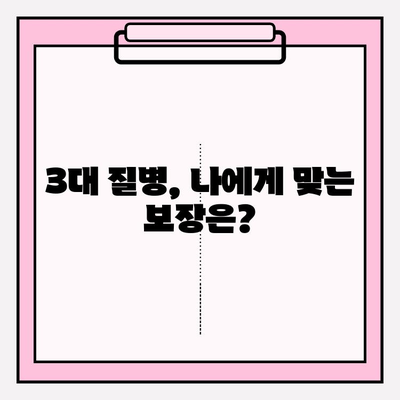 3대 질병보험 완벽 가이드| 꼼꼼히 비교하고 확실하게 가입하세요 | 암보험, 뇌졸중, 심장질환, 보장 분석, 가입 팁