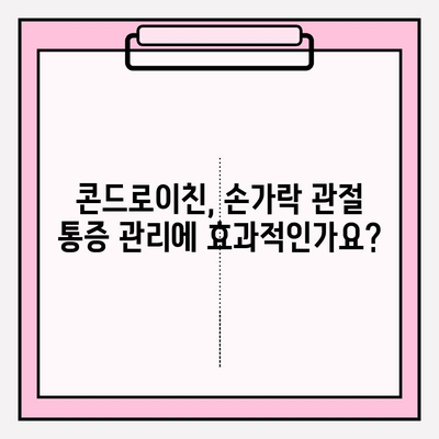 손과 손가락 관절 통증 완화, 콘드로이친 효과는? | 관절 건강, 연골 재생, 통증 관리