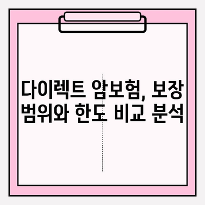 암보험 가입 전 필수 체크! 다이렉트 사이트에서 보장 내용 꼼꼼히 비교 분석하기 | 암보험, 다이렉트 보험, 보장 비교, 가입 전 확인