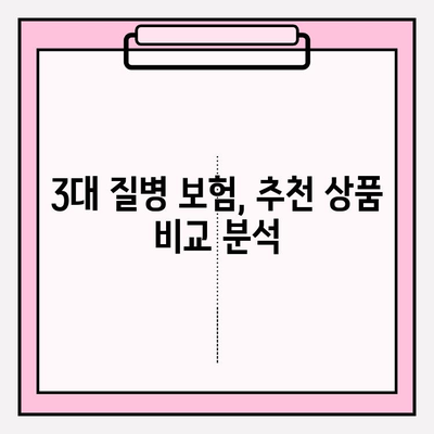 3대 질병 보험, 제대로 이해하고 올바르게 가입하기 | 가입 전 필수 체크, 보장 분석, 추천 상품