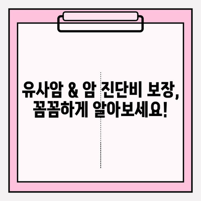 유사암 및 암 진단비 보장, 놓치지 말고 꼼꼼하게 확인하세요! | 보험 가입 전 필수 체크, 보장 범위 비교, 나에게 맞는 보험 찾기