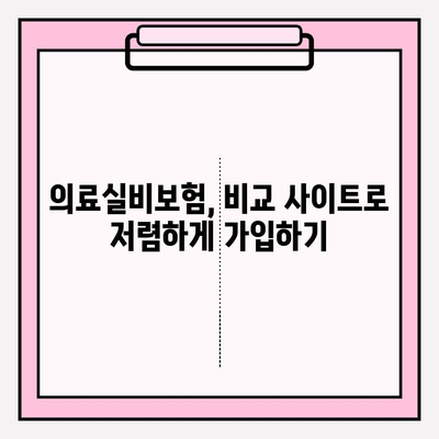 의료실비보험 가입, 비교 사이트 활용하여 저렴하게 비용 확인하세요! | 보험료 비교, 추천, 가입 팁