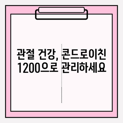 콘드로이친 1200| 건강한 관절을 위한 선택 | 관절 건강, 연골 건강, 건강 기능성 식품