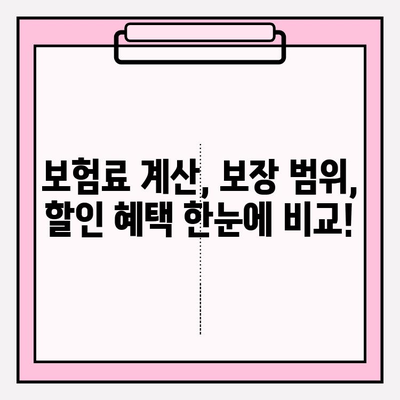 자동차 보험료 계산, 가입 전 꼼꼼히 체크해야 할 주의사항 | 보험료 비교, 보장 범위, 할인 혜택